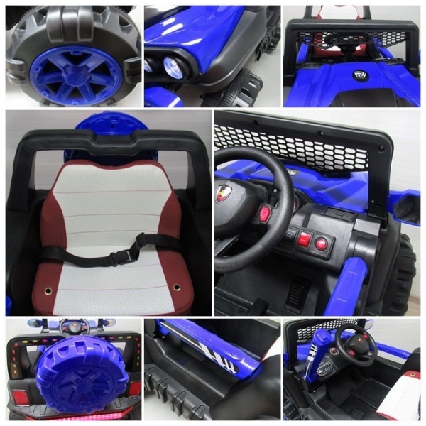 Elektrické autíčko Bugy X8-modré-vnitřek