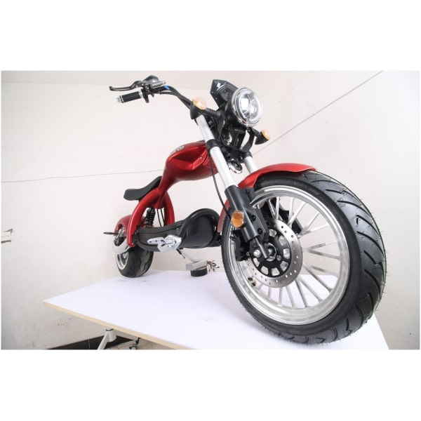 Elektrická Harley koloběžka CityCoco M4-červená-zepředu-2