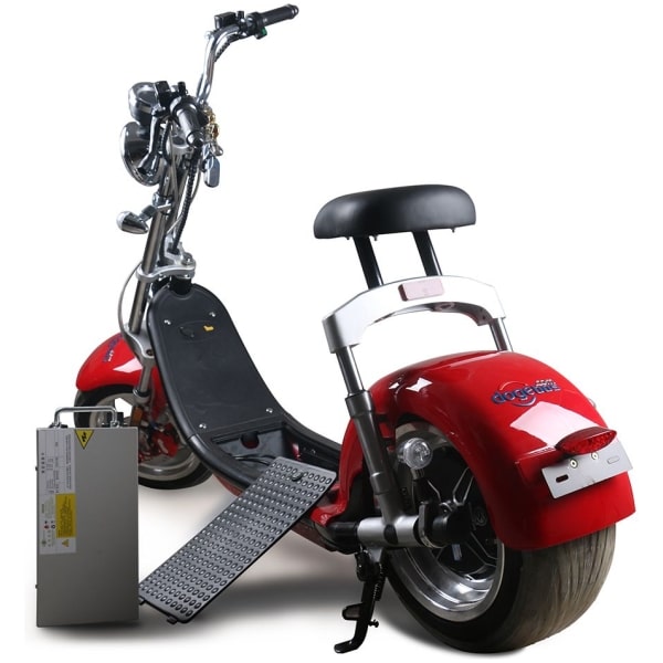 Elektrická Harley koloběžka CityCoco SC14-červená-zezadu