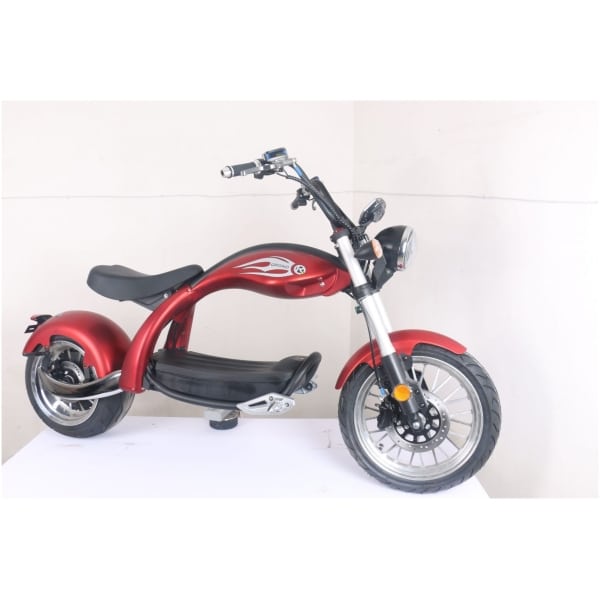 Elektrická Harley koloběžka CityCoco M4-červená-zboku