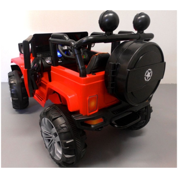 Elektrické autíčko Velký Jeep X3-červený-zezadu