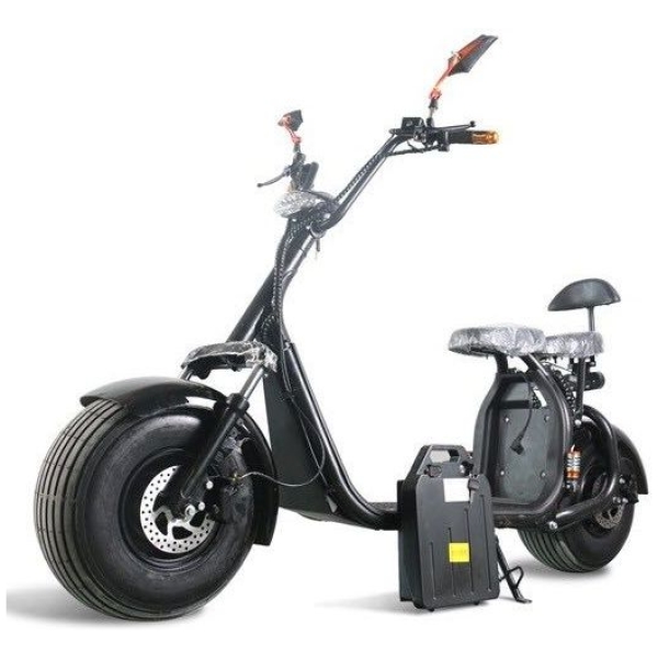 Elektrická Harley koloběžka CityCoco SC11+ s CE-černá-zepředu