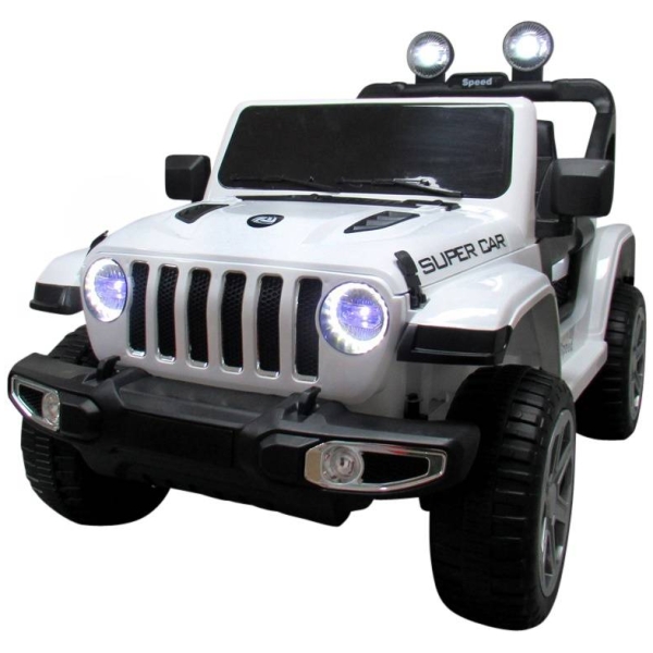 Elektrické autíčko Velký Jeep X4-bílé-zepředu-3