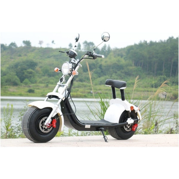 Elektrická Harley koloběžka CityCoco SC10 Pro-bílá-z profilu