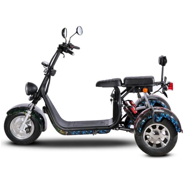 Elektrická Harley koloběžka CityCoco SC09-blesky-zboku